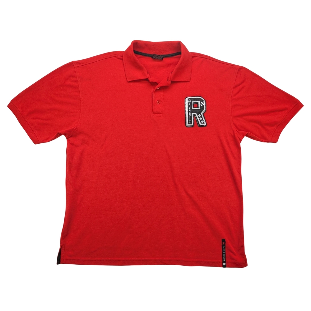 Red Ape Shirt Mens 2XL Authentic R Patch Polo Red Short Sleeve Casual 10-273-3
